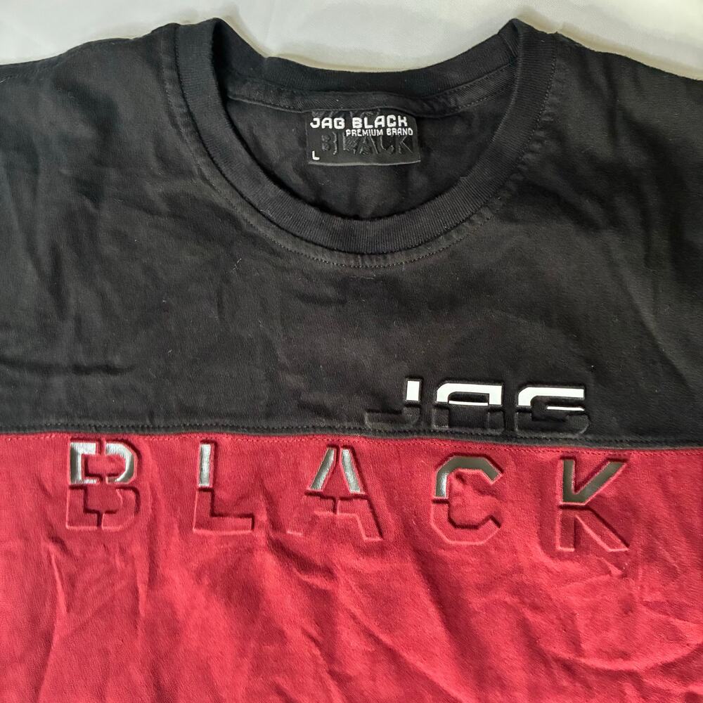 Jag Black Jeans Philippines Premium Denim Maroon Black T-shirt Men US L Logo